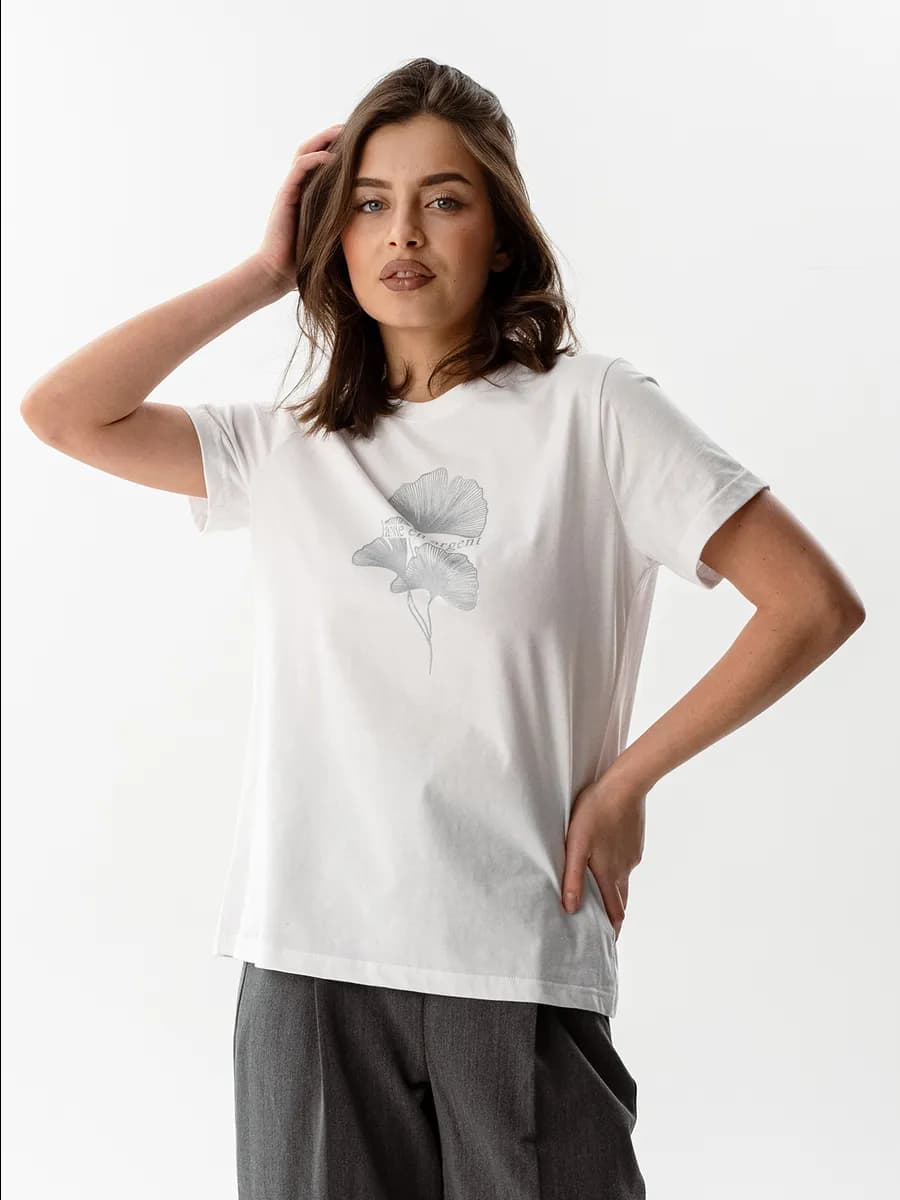 Футболка с принтом летняя хлопок подарок на 8 марта