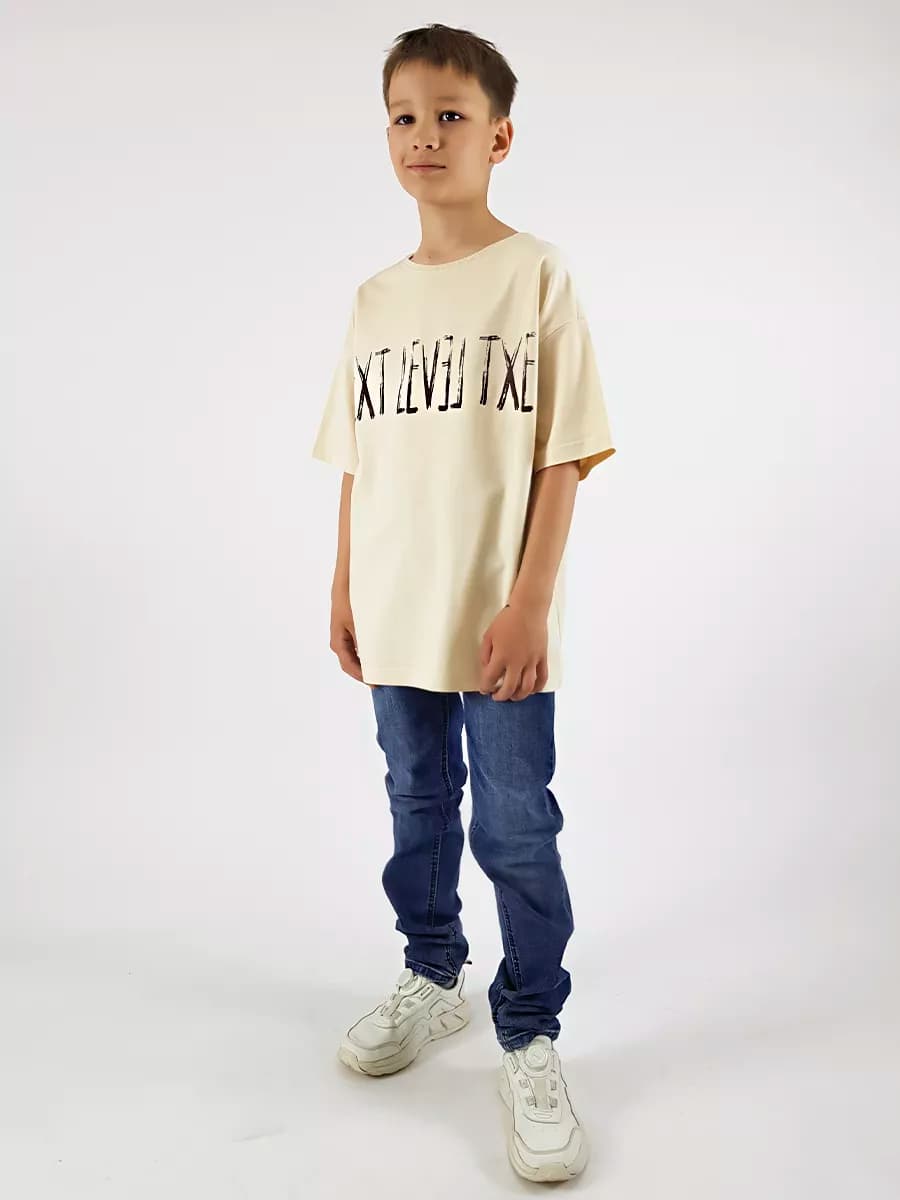 Футболка оверсайз хлопковая с принтом для детей