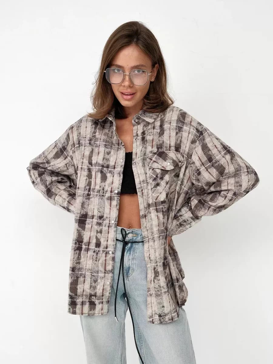 Рубашка в клетку оверсайз