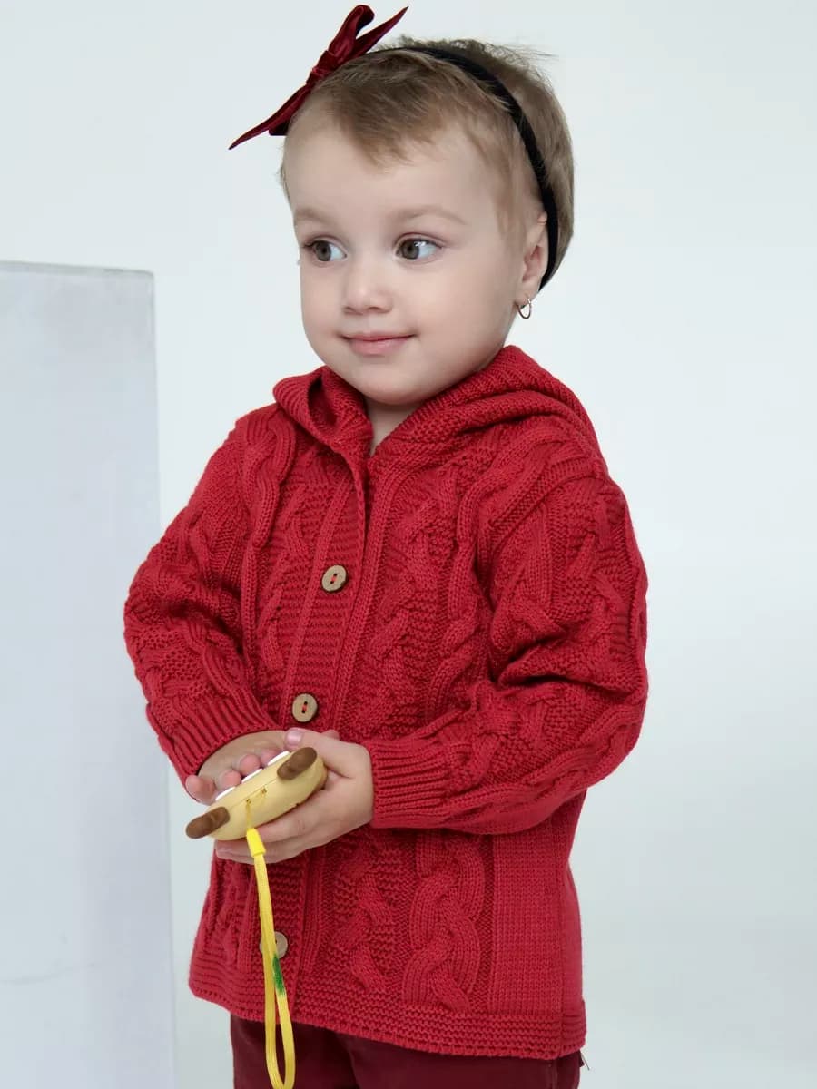 Детский кардиган на пуговицах вязаный жакет