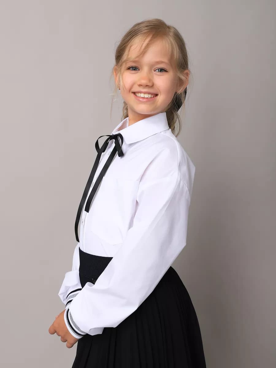 Рубашка школьная с манжетами - фото 1