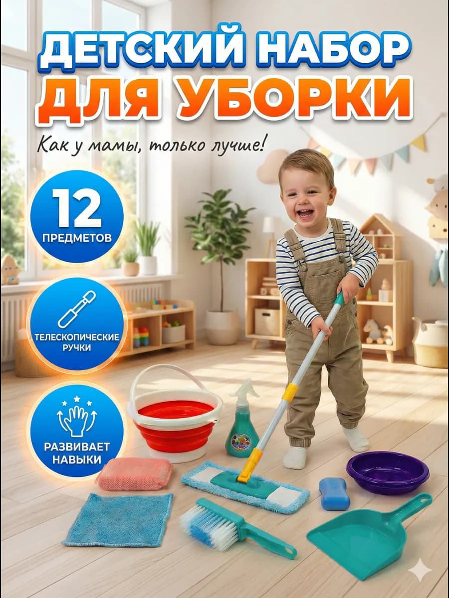 Детский игровой набор для уборки