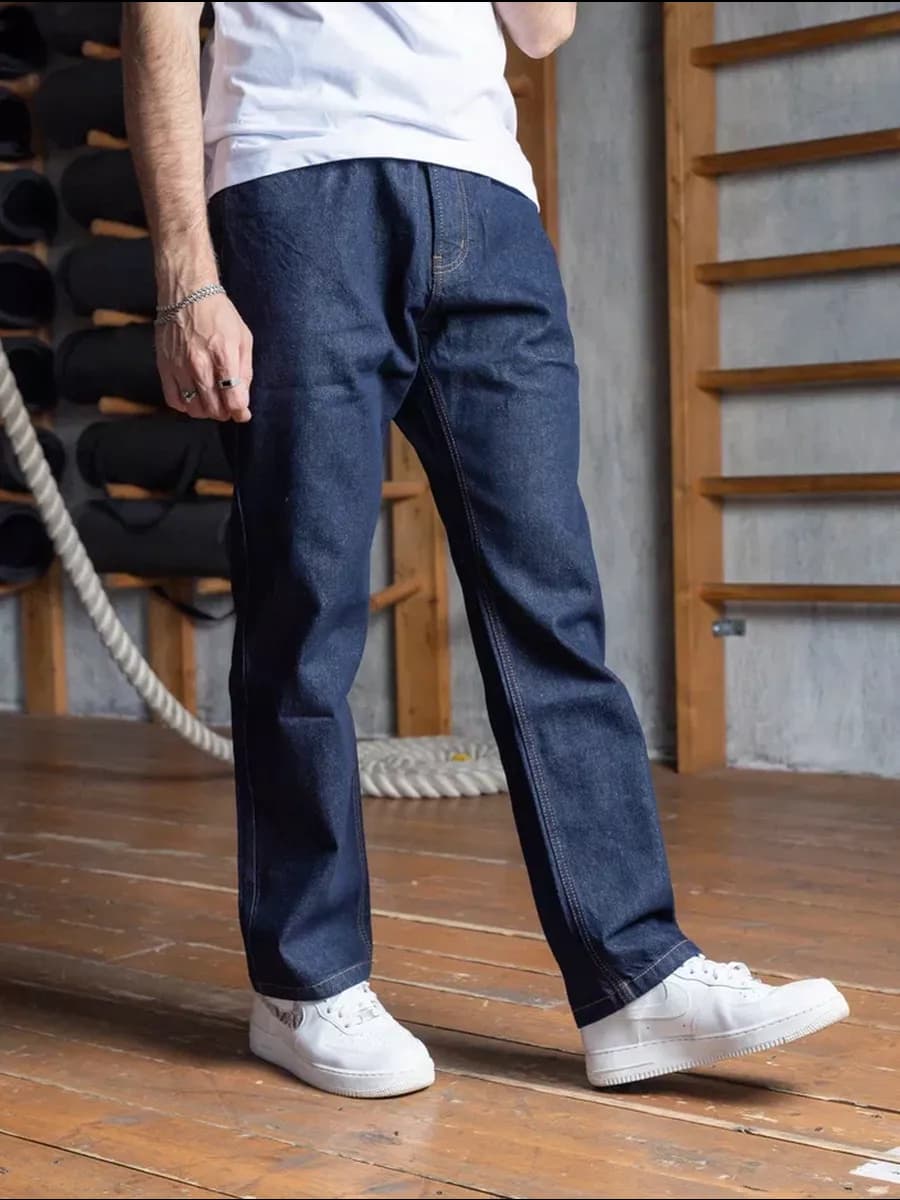 Джинсы прямые оверсайз широкие