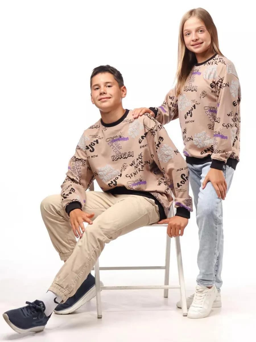 Свитшот с принтом оверсайз