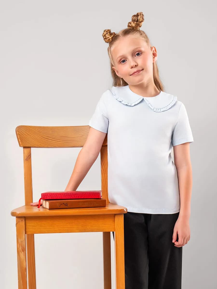 Блузка школьная с коротким рукавом