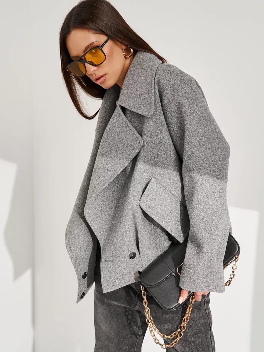 Пальто демисезонное короткое оверсайз