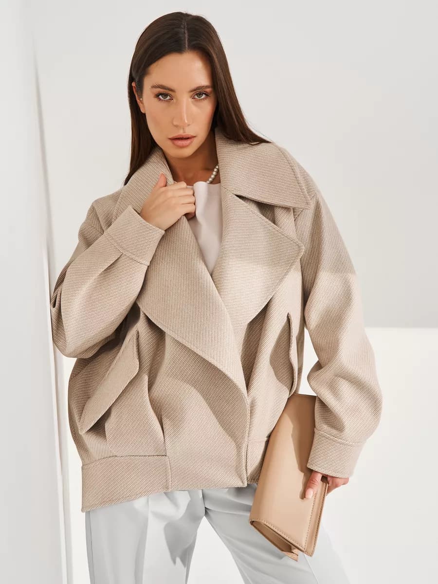 Пальто короткое демисезонное оверсайз