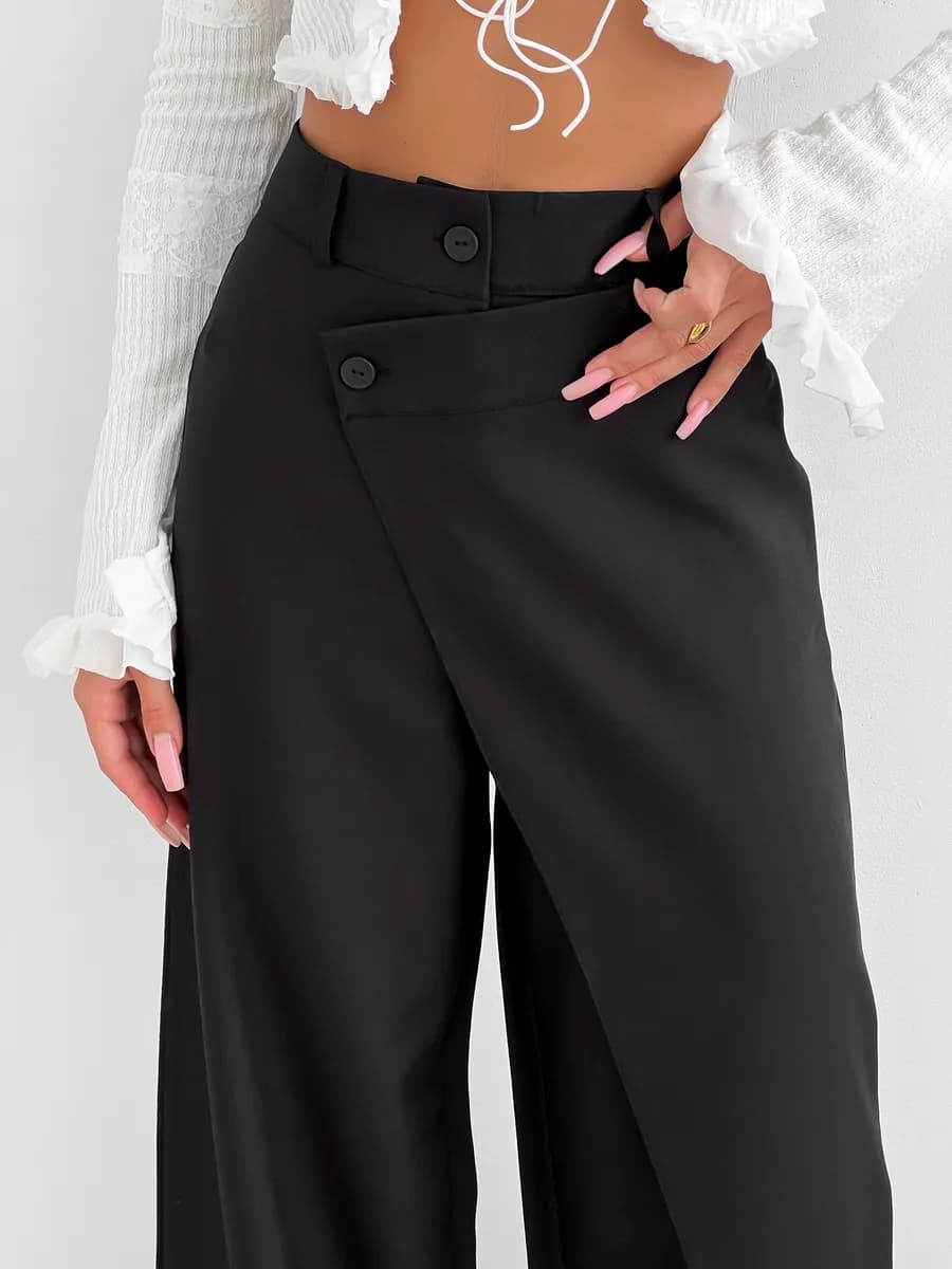 Широкие брюки палаццо с запахом