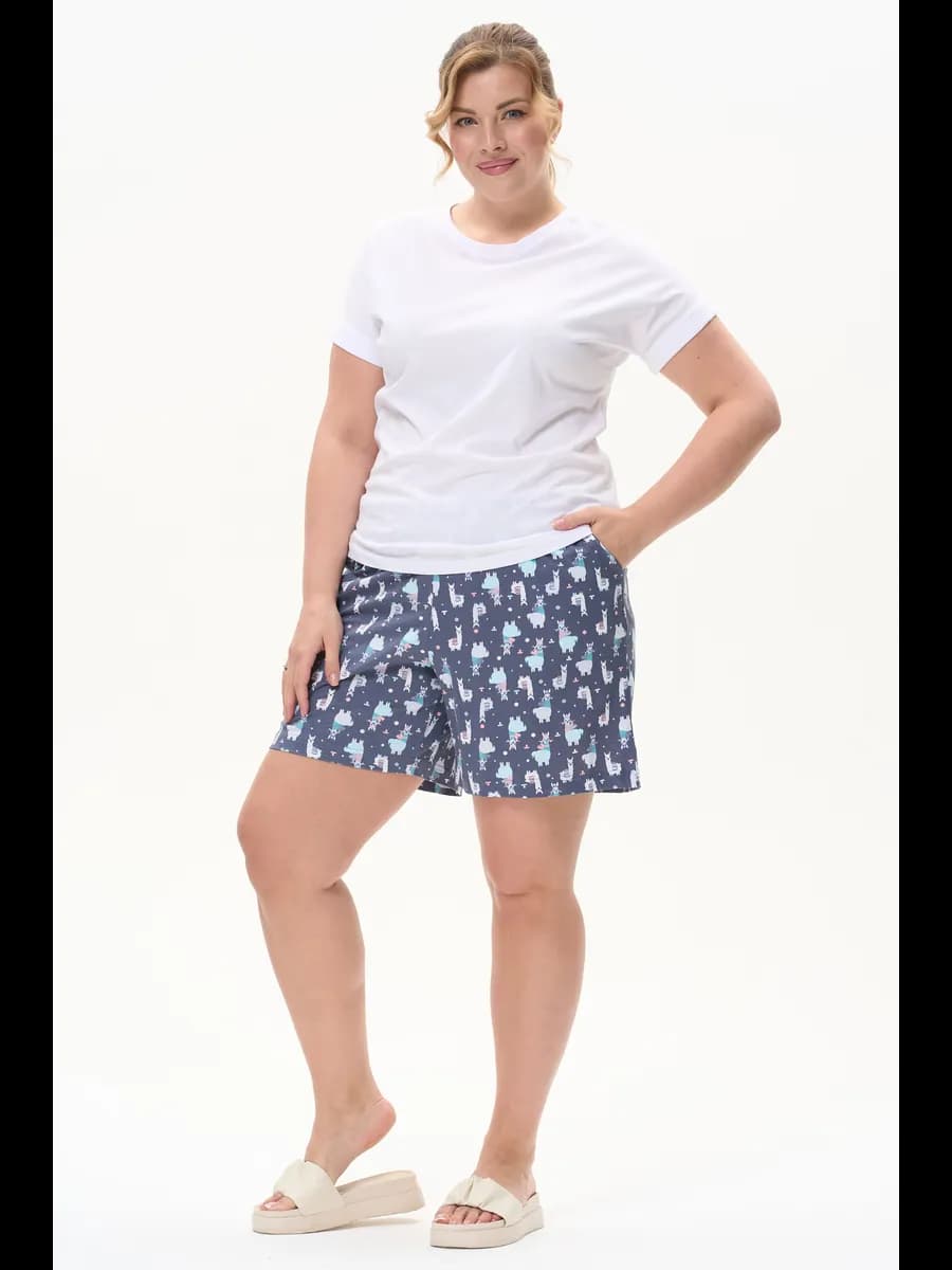 Шорты домашние короткие на резинке с карманами