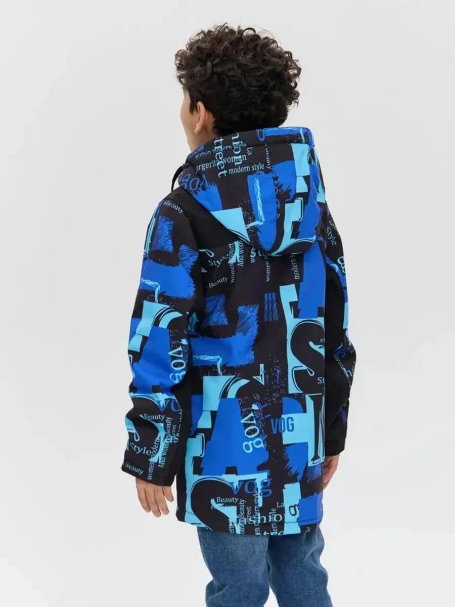 Куртка удлиненная подростковая с принтом демисезонная