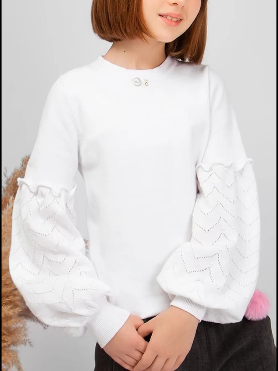 Джемпер школьный вязаный новогодний - фото 1