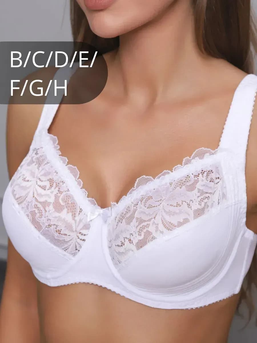 Бюстгальтер кружевной большие размеры с косточками