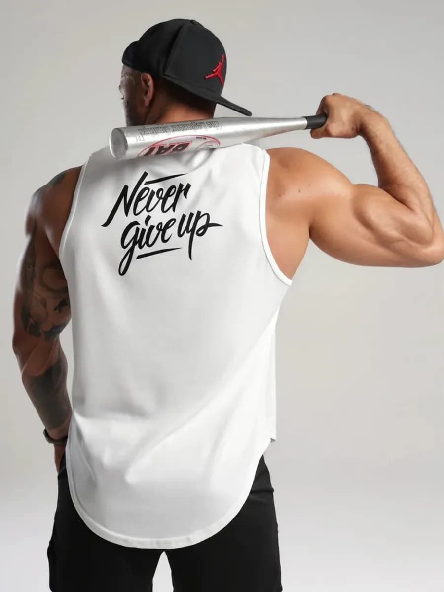 Майка спортивная для фитнеса и зала удлиненная без рукавов