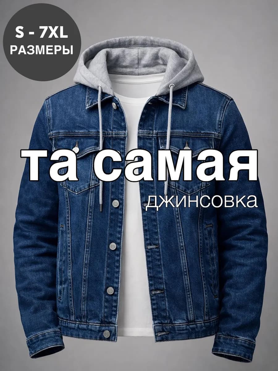 Джинсовая куртка с капюшоном джинсовка ветровка