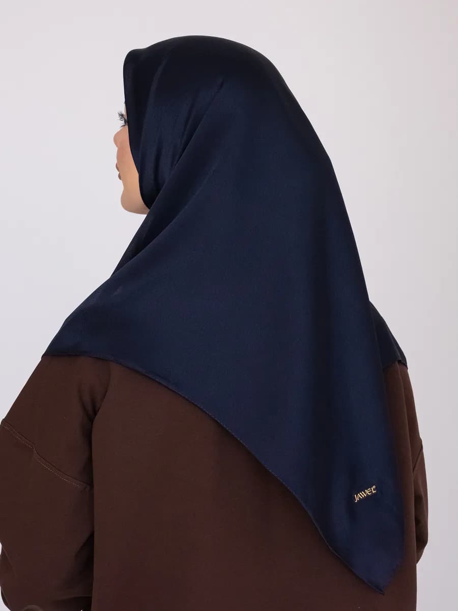 Платок органза мусульманский темно синий