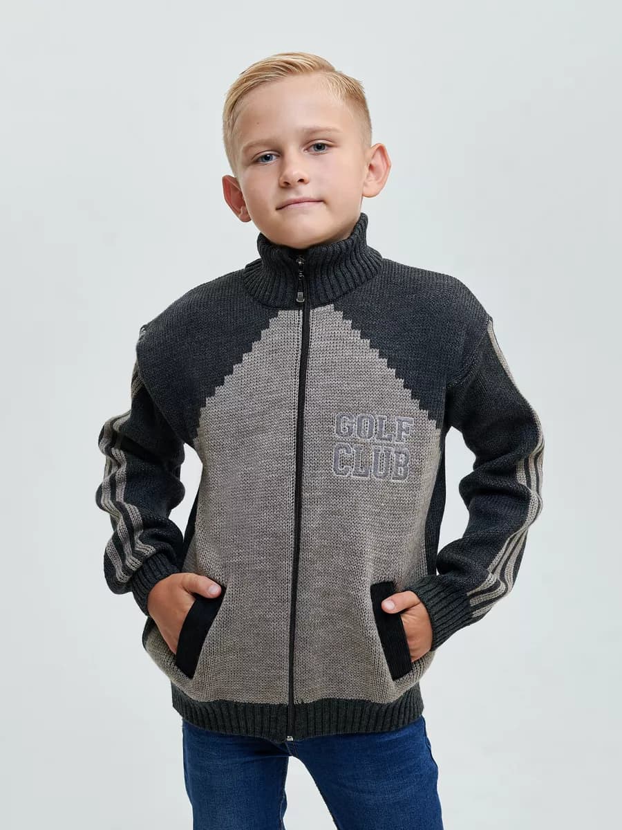 Кофта на молнии вязаная