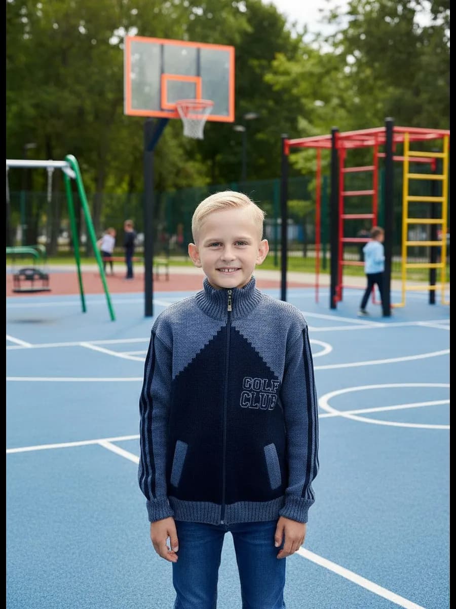 Кардиган на молнии вязаный - фото 1