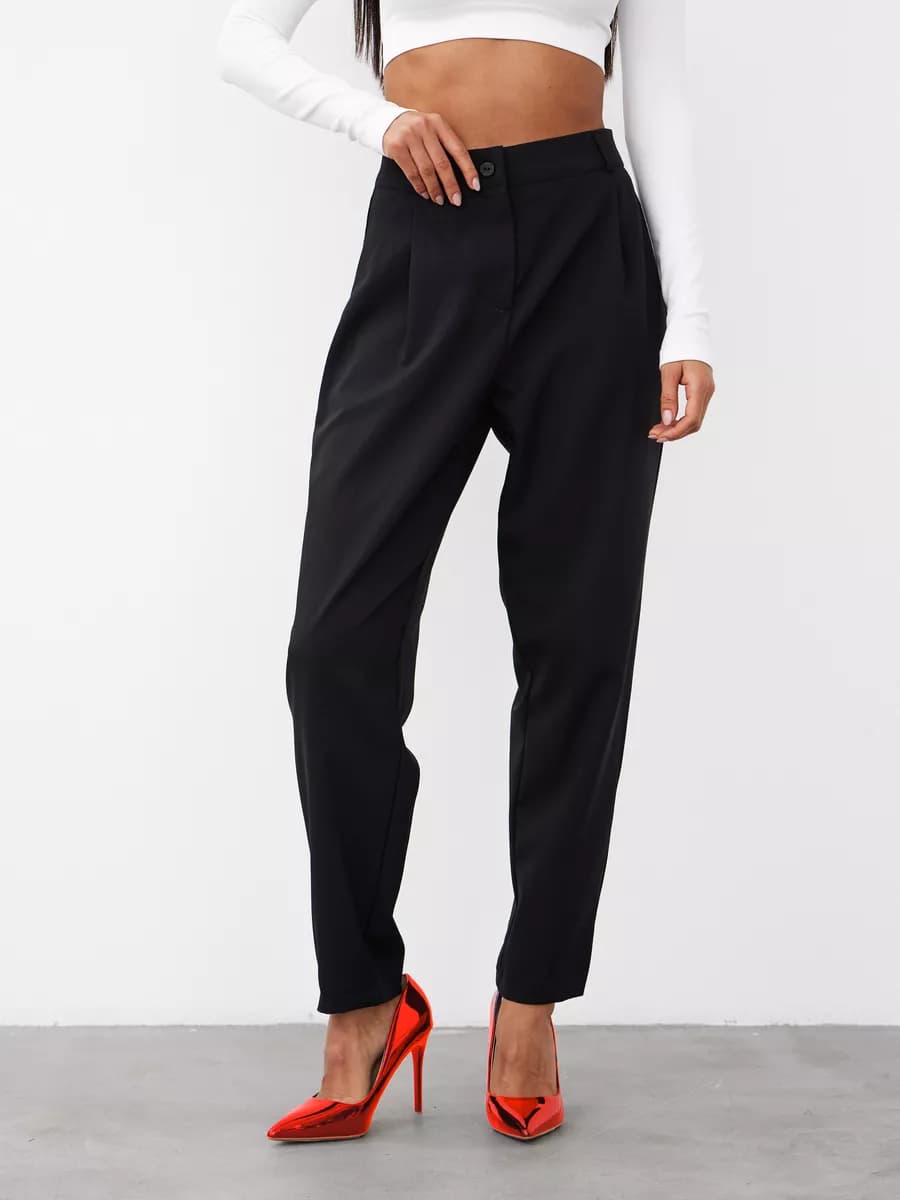 Брюки классические черные зауженные штаны