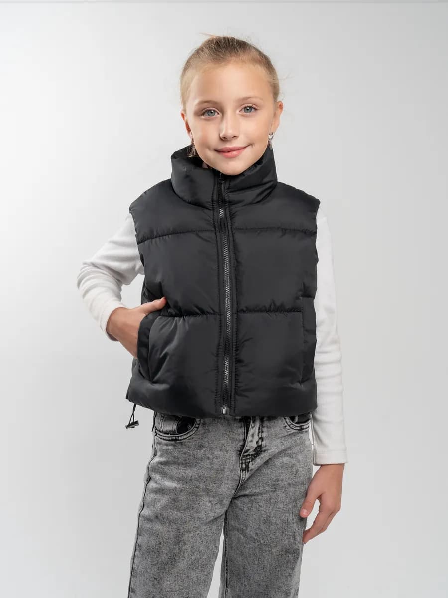 Жилетка укороченная дутая