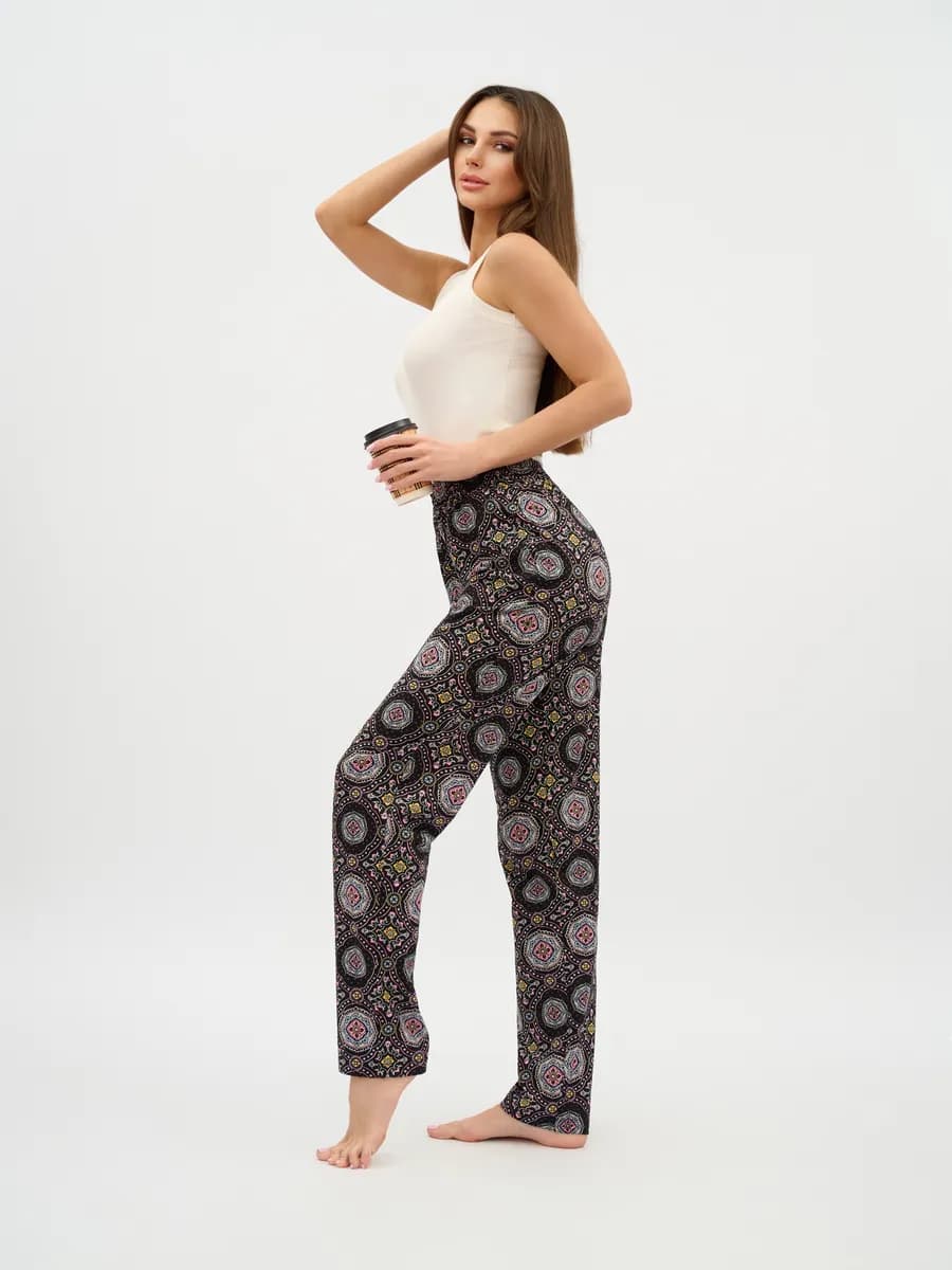 Брюки трикотажные домашние на резинке хлопок большие размеры