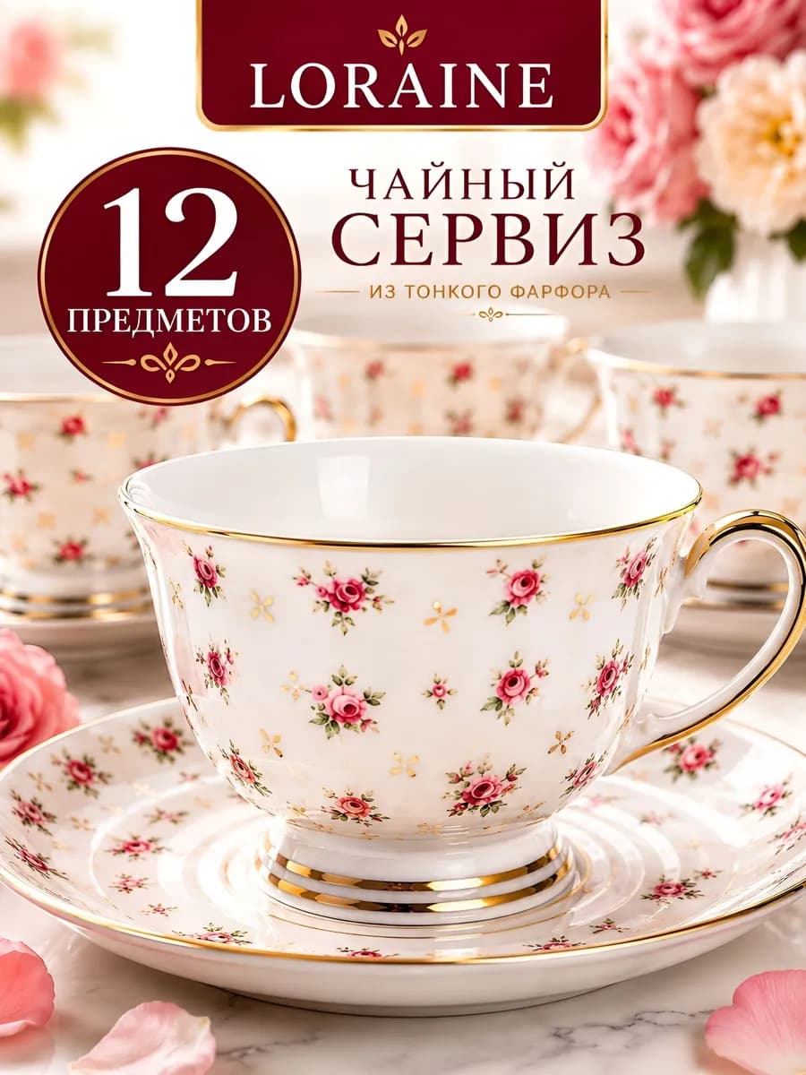 Чайный сервиз на 6 персон 200 мл подарочный