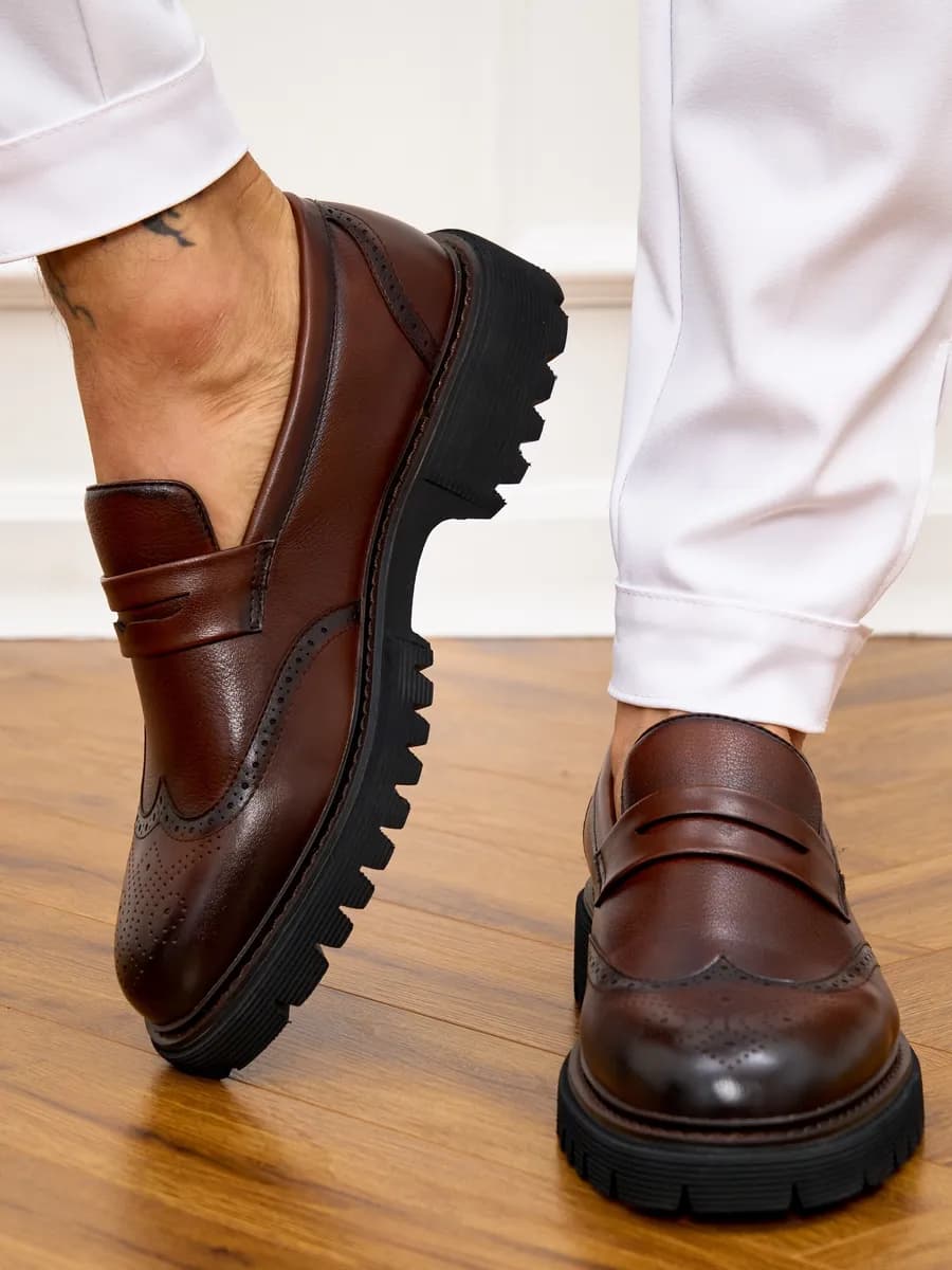 Лоферы на высокой подошве