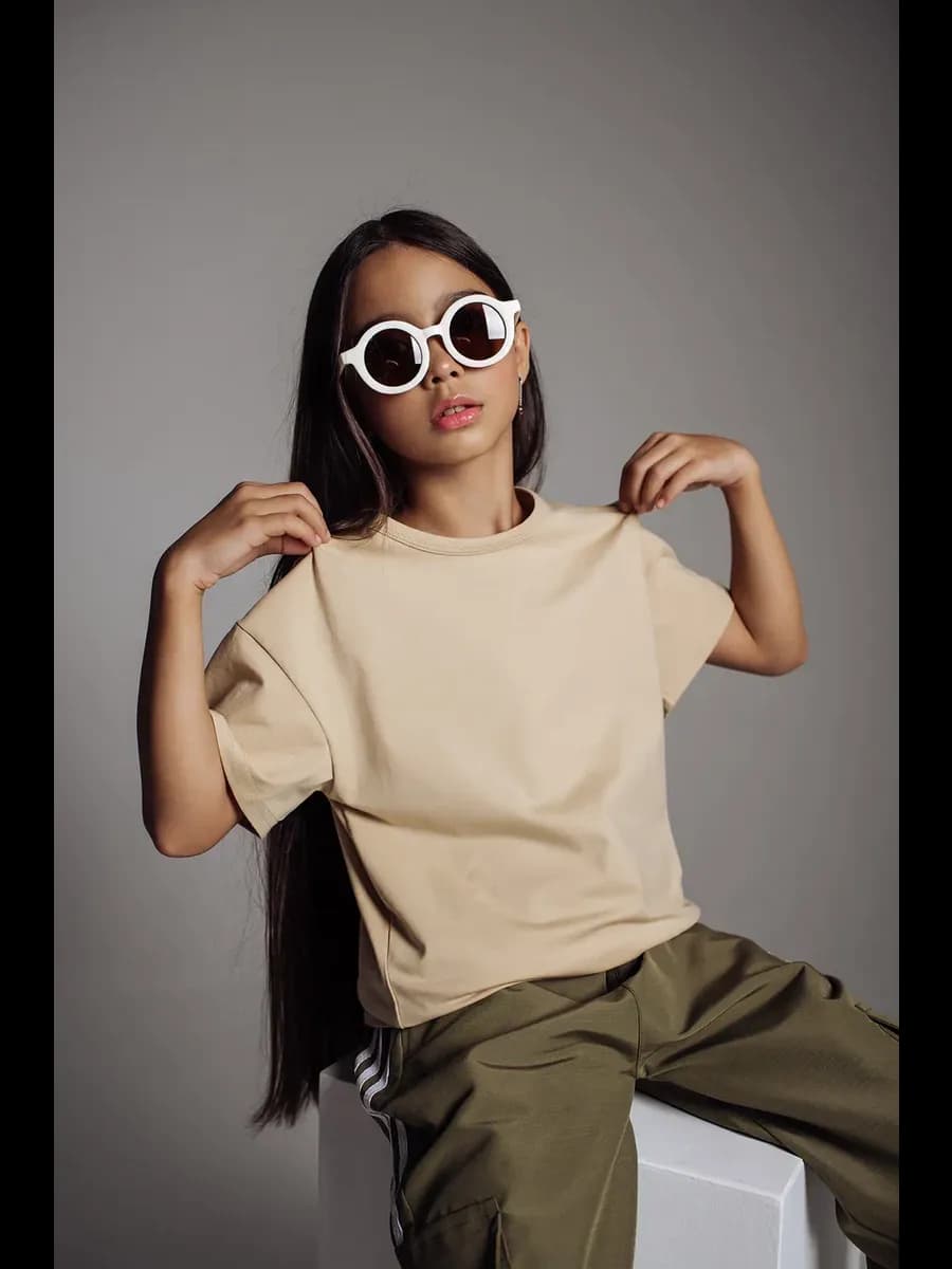 Футболка оверсайз детская однотонная