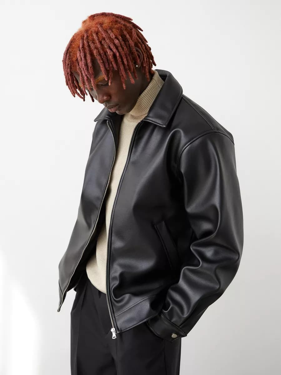 Кожаная куртка демисезонная - фото 1