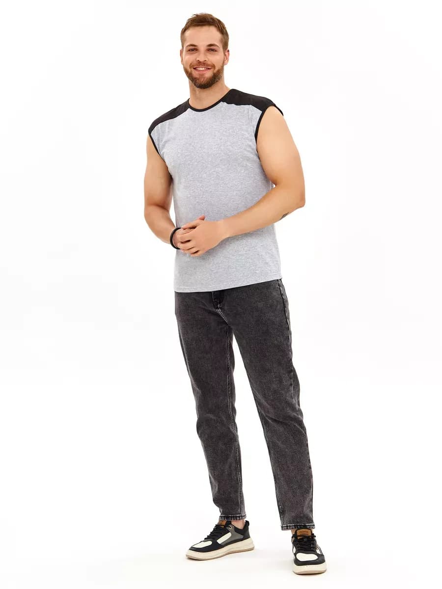 Футболка спортивная хлопок без рукавов - фото 1