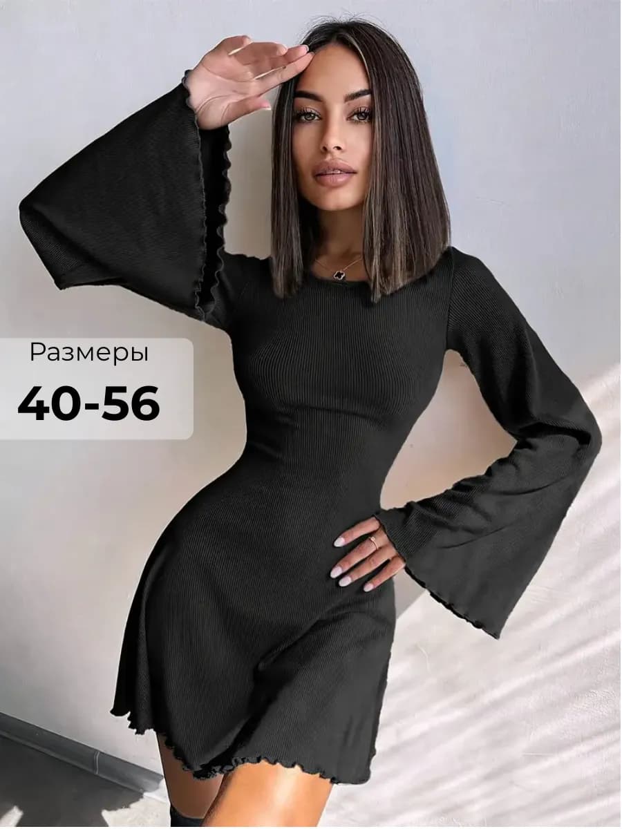 Платье теплое лапша с завязками