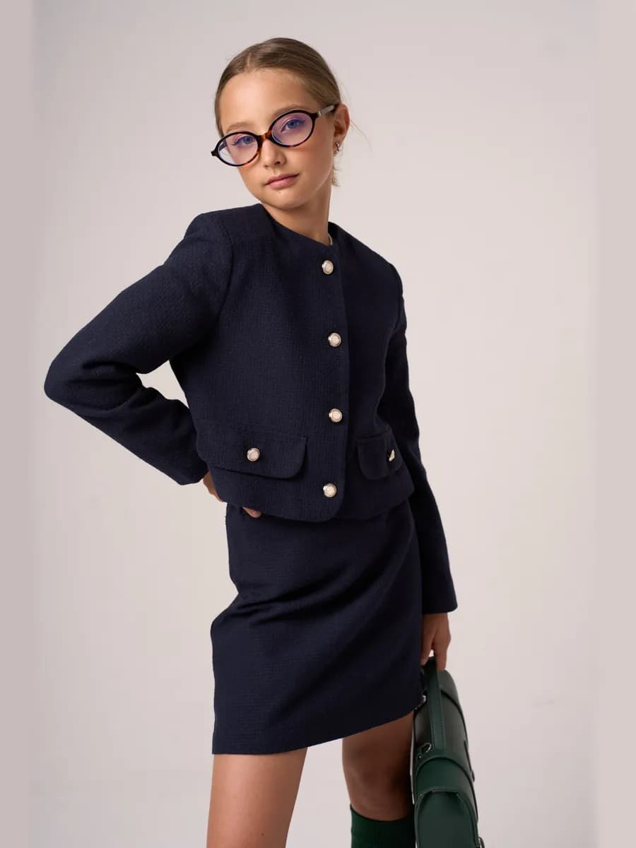 Жакет школьный для девочки подростка детский образ стильный - фото 1