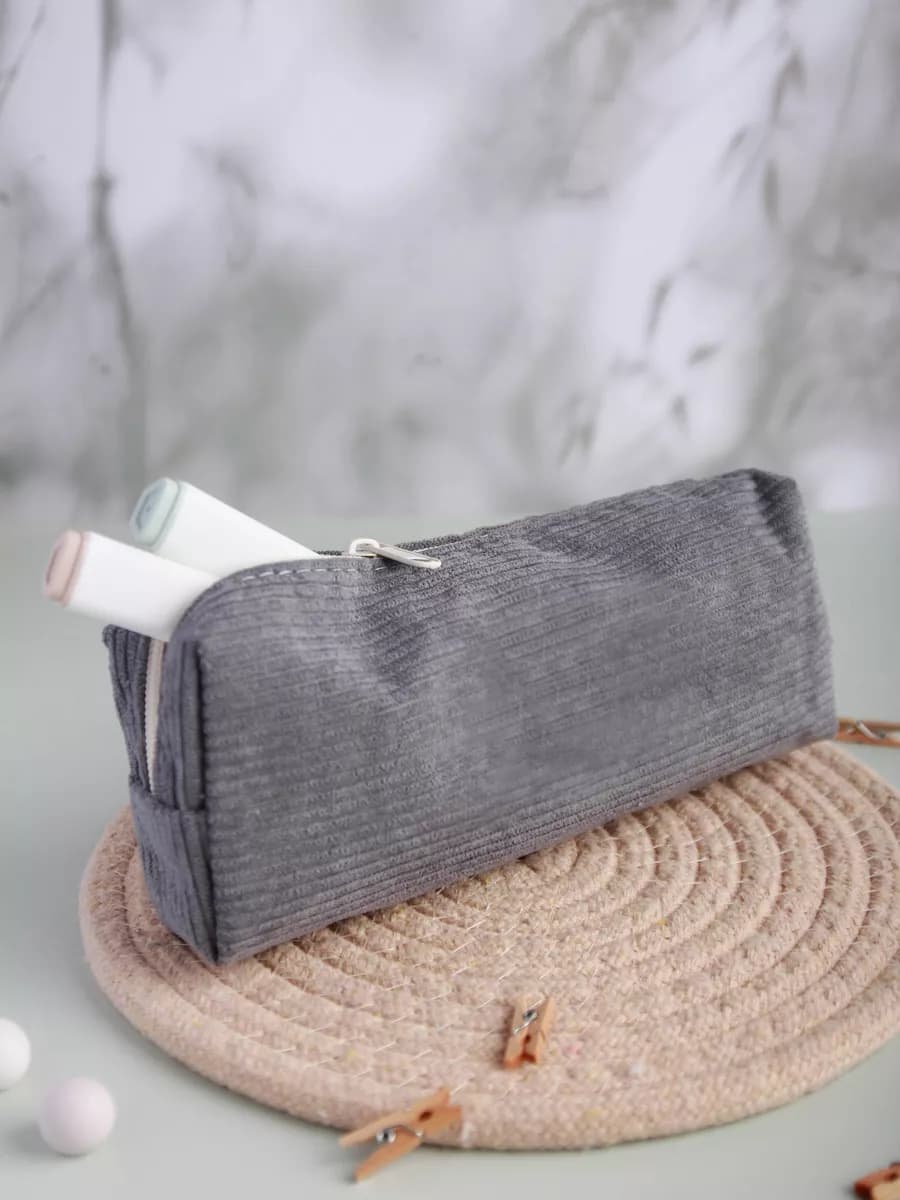 Пенал школьный вельветовый