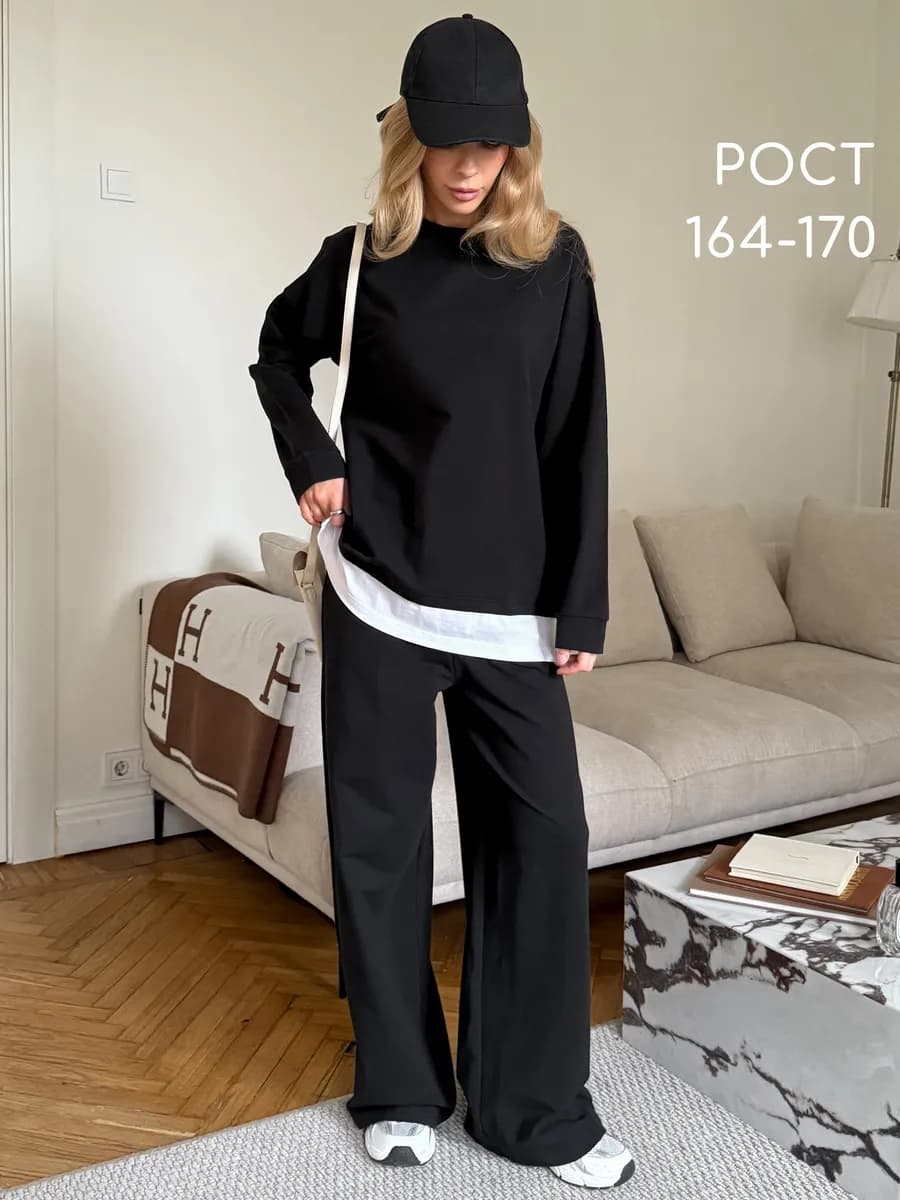 Брючный трикотажный костюм - фото 1