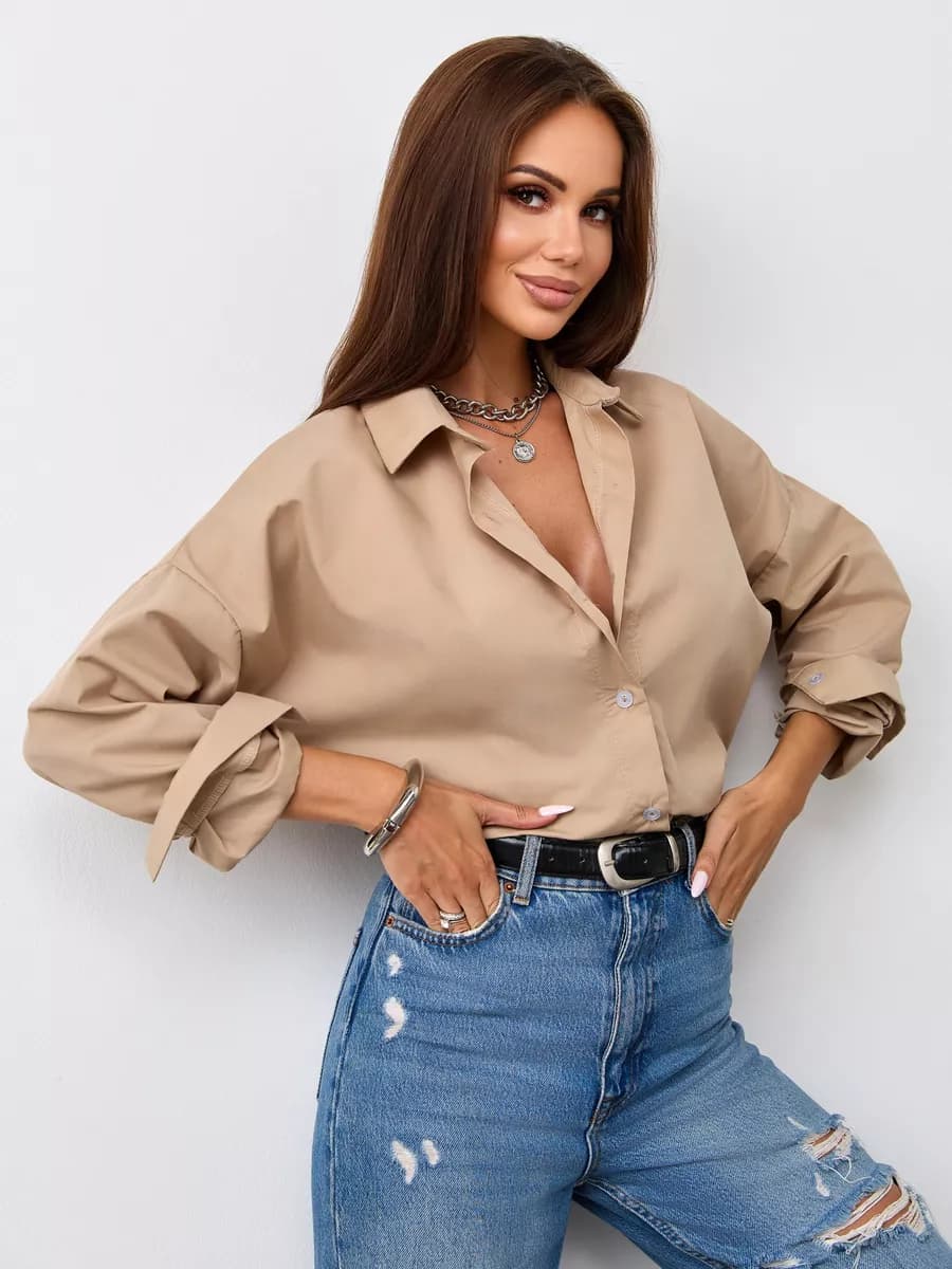 Рубашка классическая новогодняя теплая для офиса