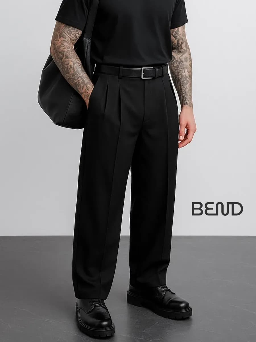 Брюки классические широкие на резинке