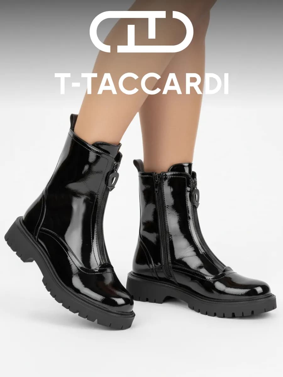 Ботинки женские демисезонные лаковые с молнией спереди