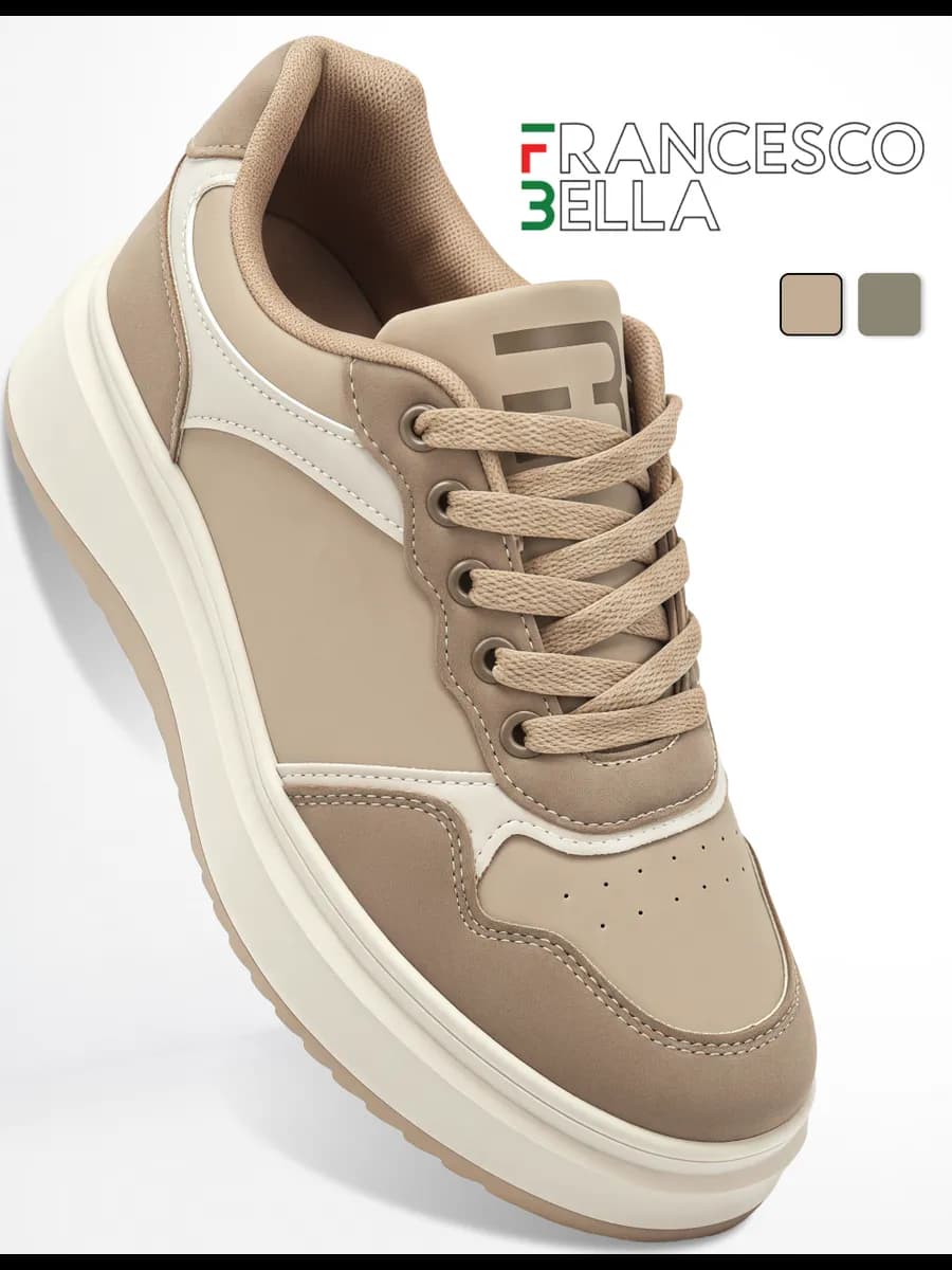 Кеды женские на высокой подошве бежевые дышащие