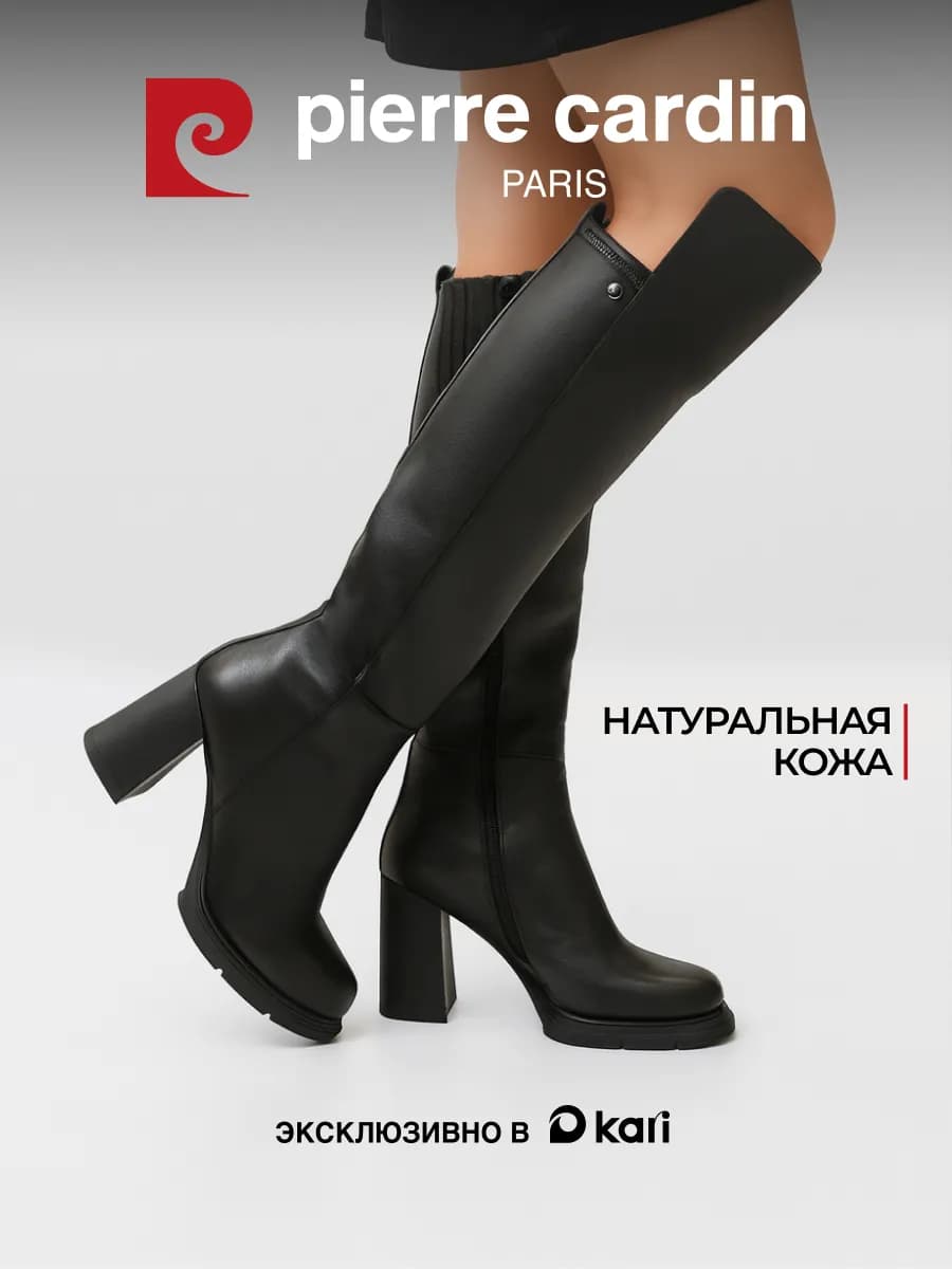 Ботфорты демисезонные на каблуке натуральная кожа