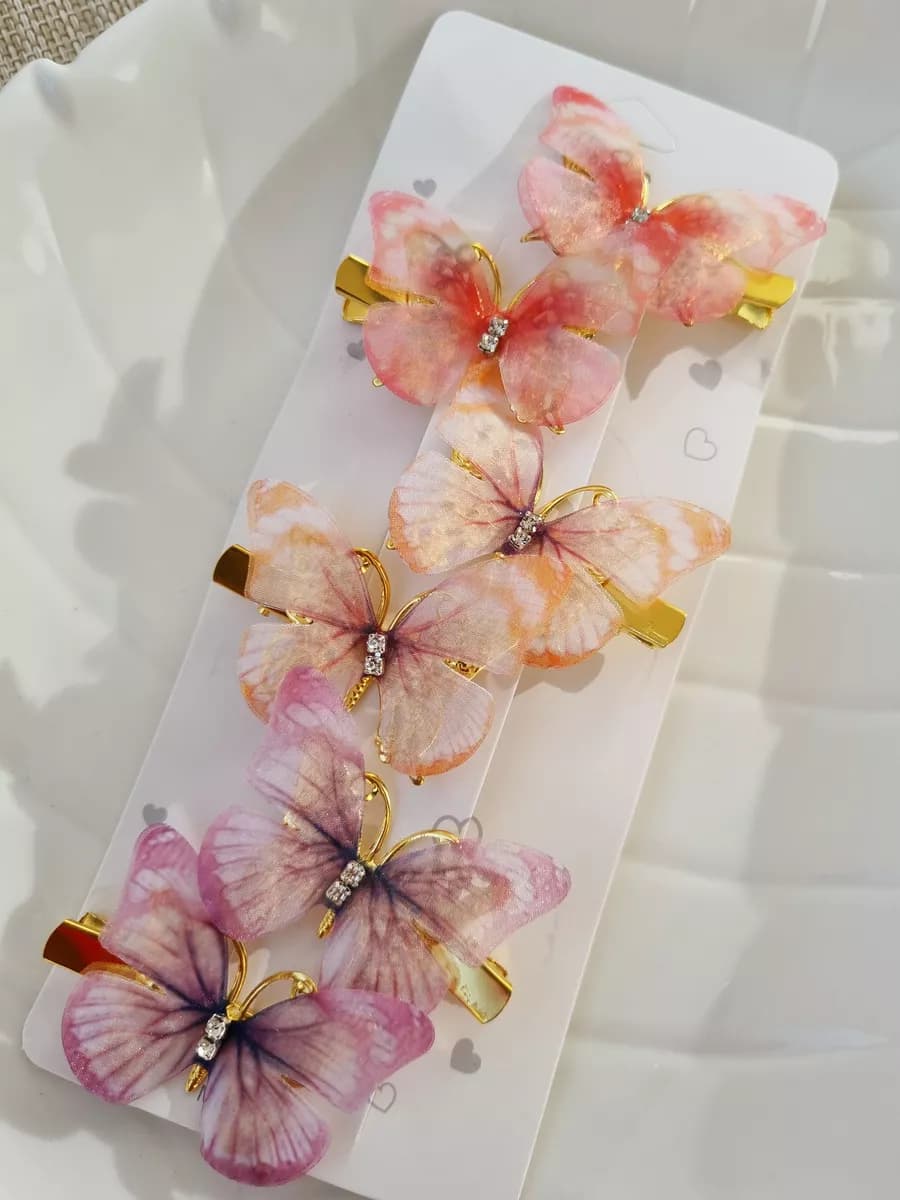 заколки бабочки 6 штук