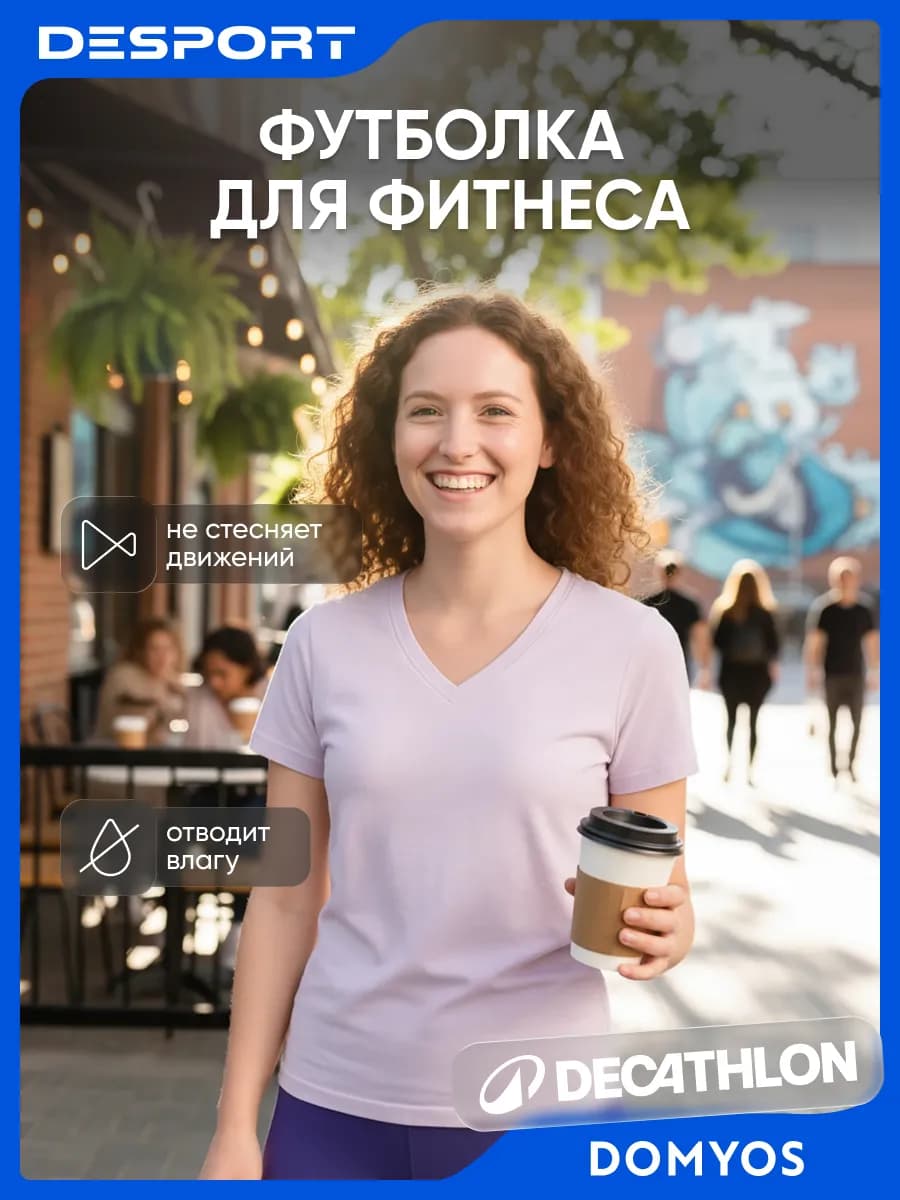 Футболка женская с V образным вырезом