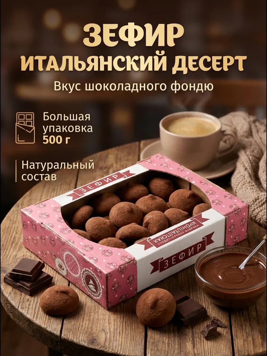 Зефир "Итальянский десерт" шоколадное фондю, 500г