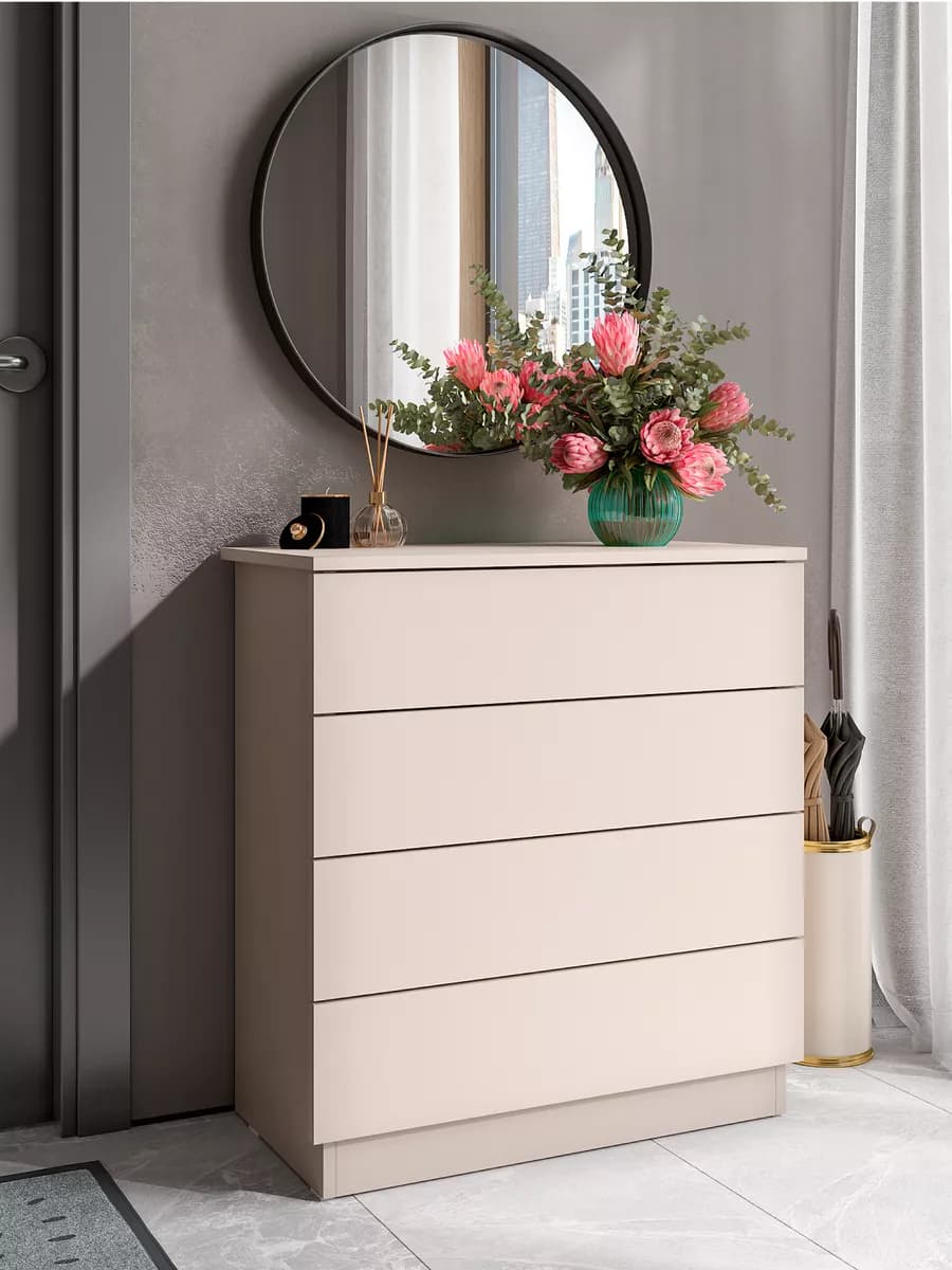 Комод деревянный узкий для вещей с ящиками