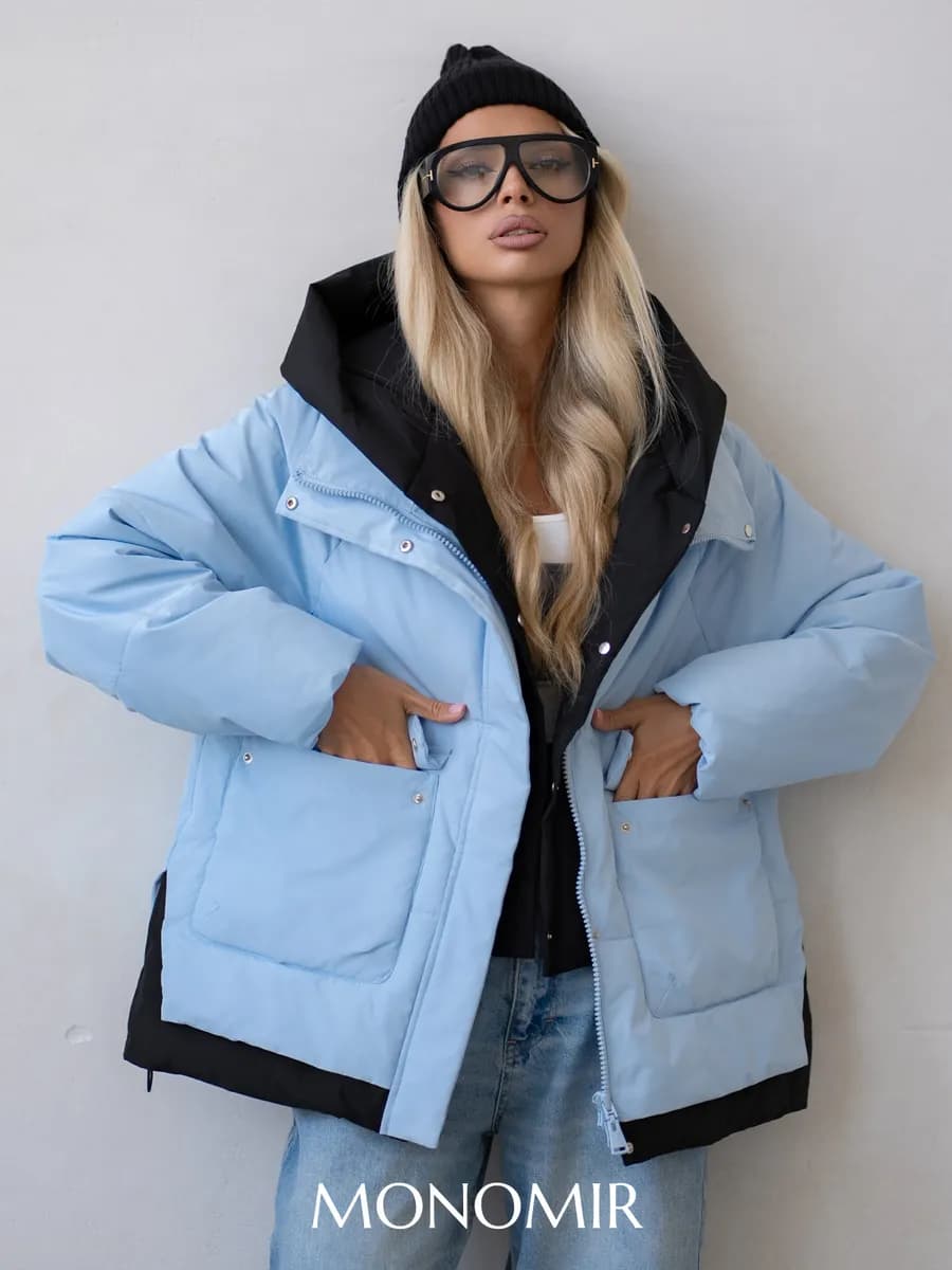 Куртка весенняя с капюшоном удлиненная