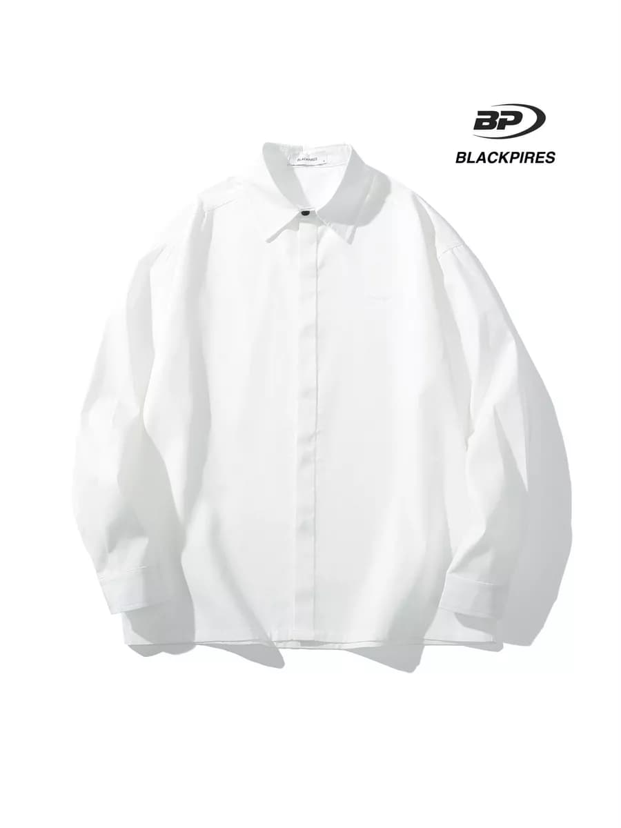 Рубашка белая оверсайз с длинным рукавом