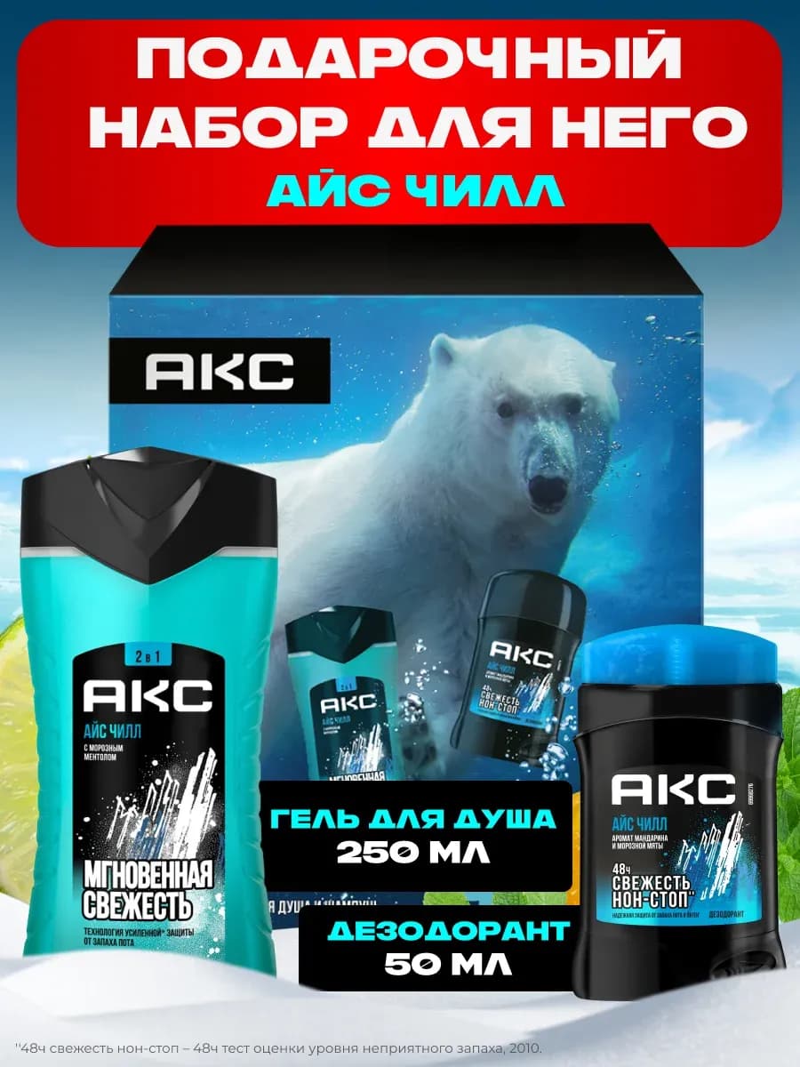 Подарочный набор мужчине гель для душа 2в1 и дезодорант