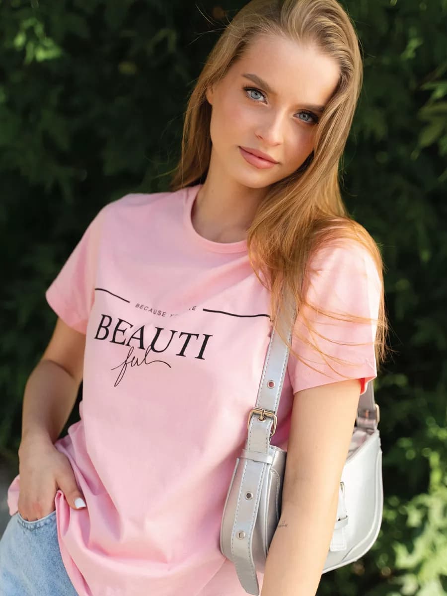 Футболка с принтом летняя хлопок подарок на 8 марта