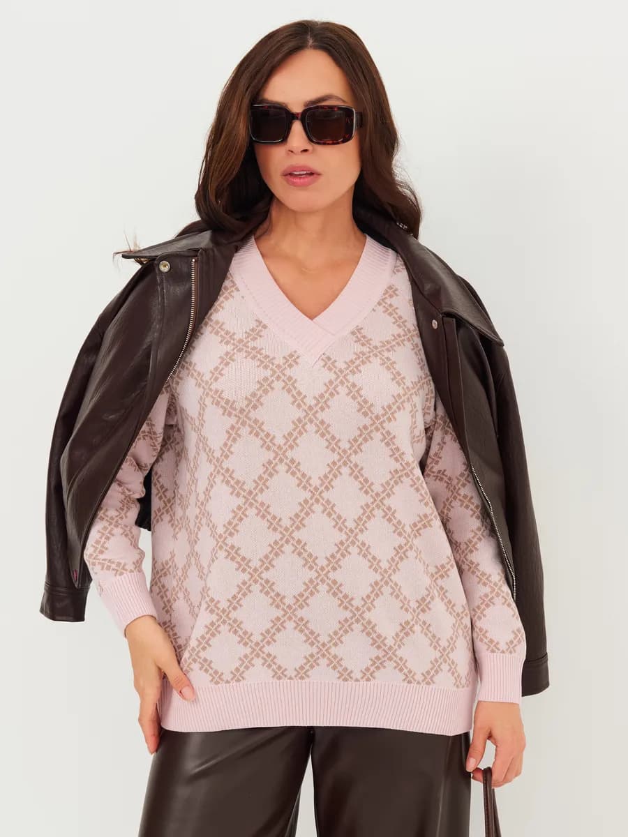 Джемпер вязаный больших размеров