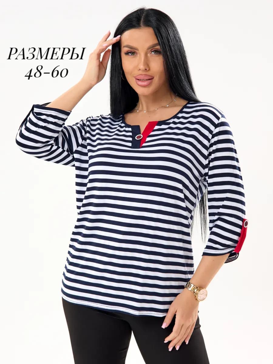 Футболка больших размеров в полоску