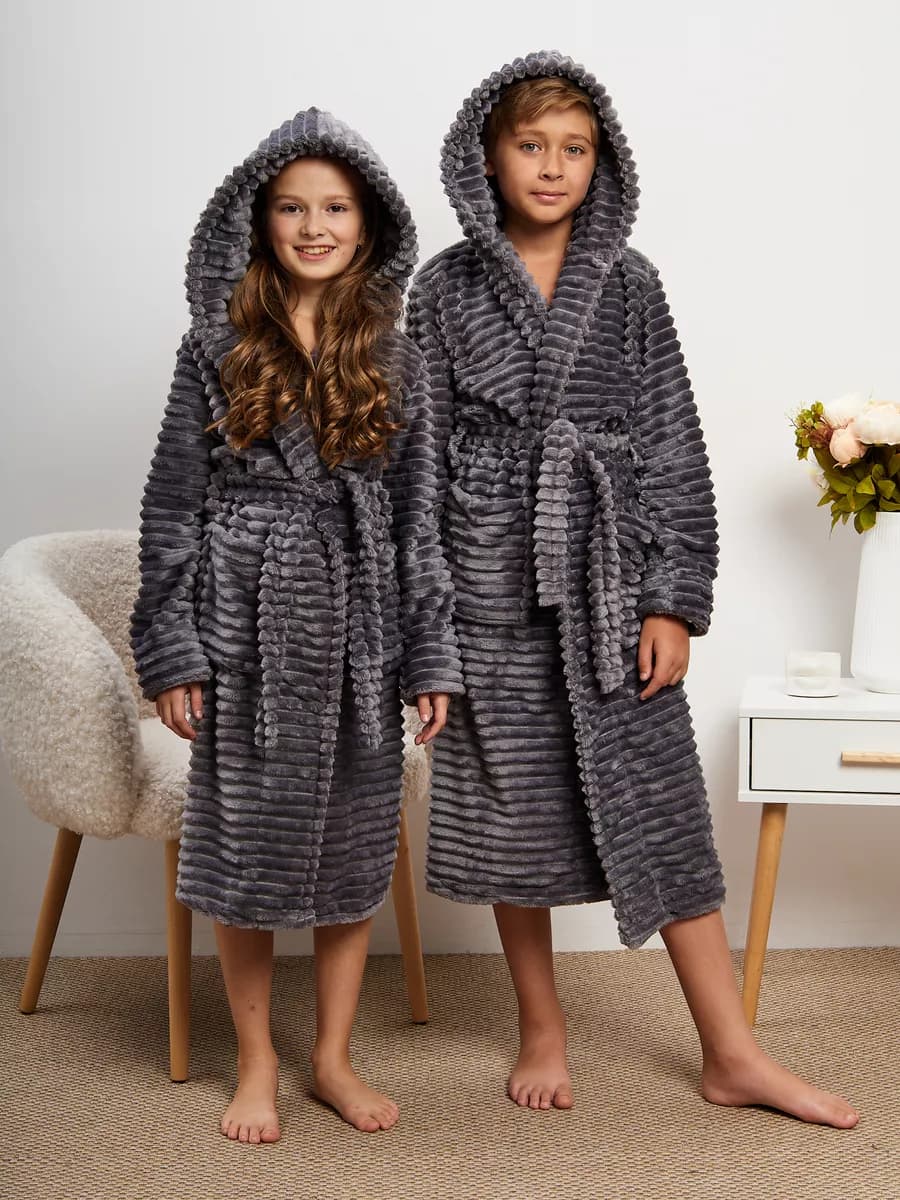 Халат домашний теплый банный с капюшоном