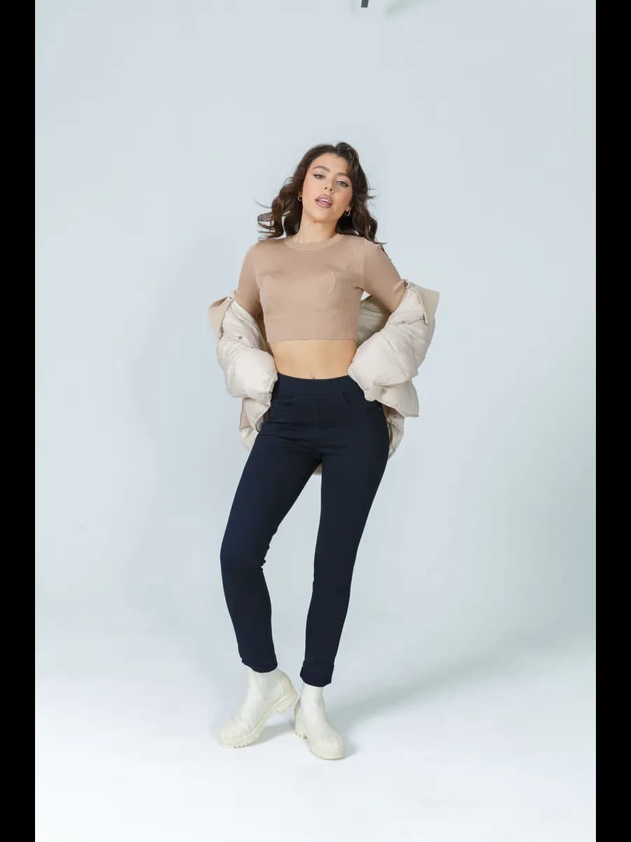 Брюки трикотажные классические с высокой посадкой штаны